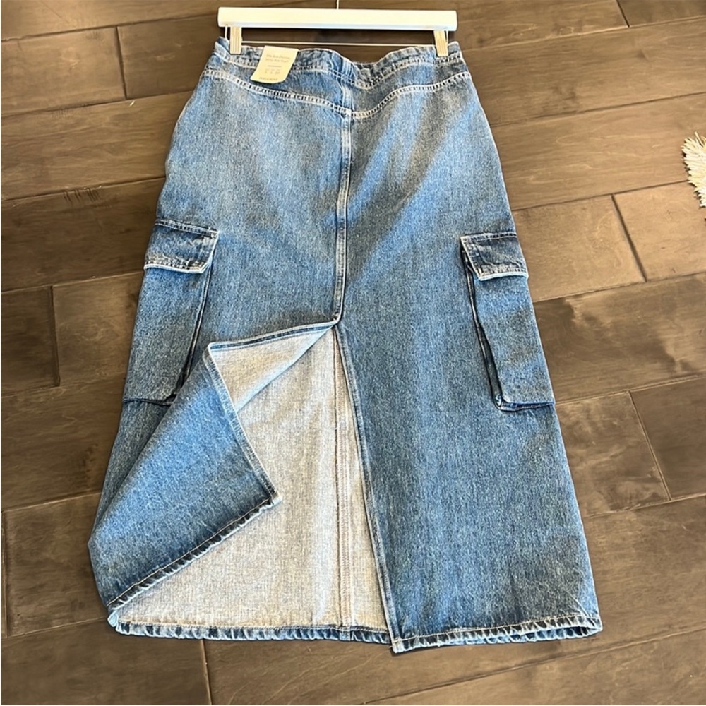 Pull & Bear | Denim Cargo Maxi Skirt